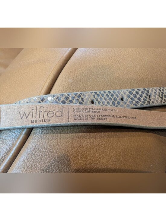 Wilfred Italian leather Snakeskin Belt With Gold Buckle Made In the USA Sz M main image 4